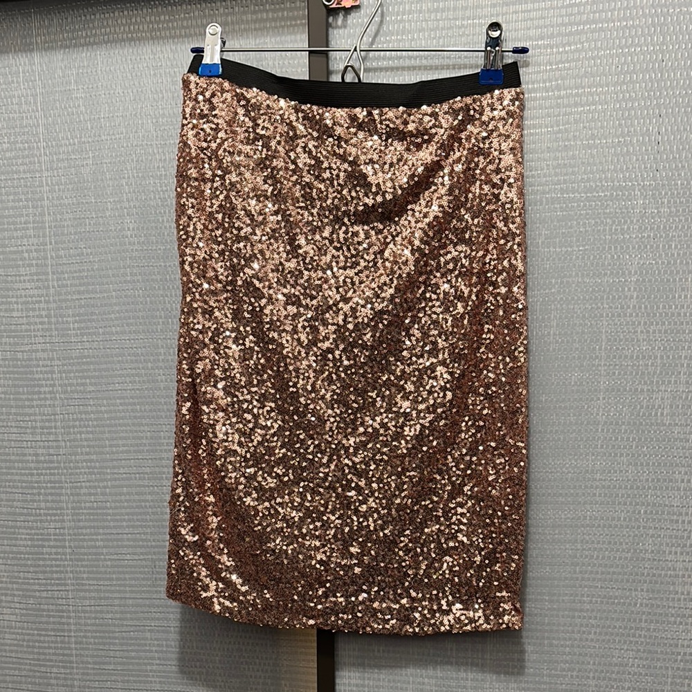 Sequin Skirt in Shimmering Gold